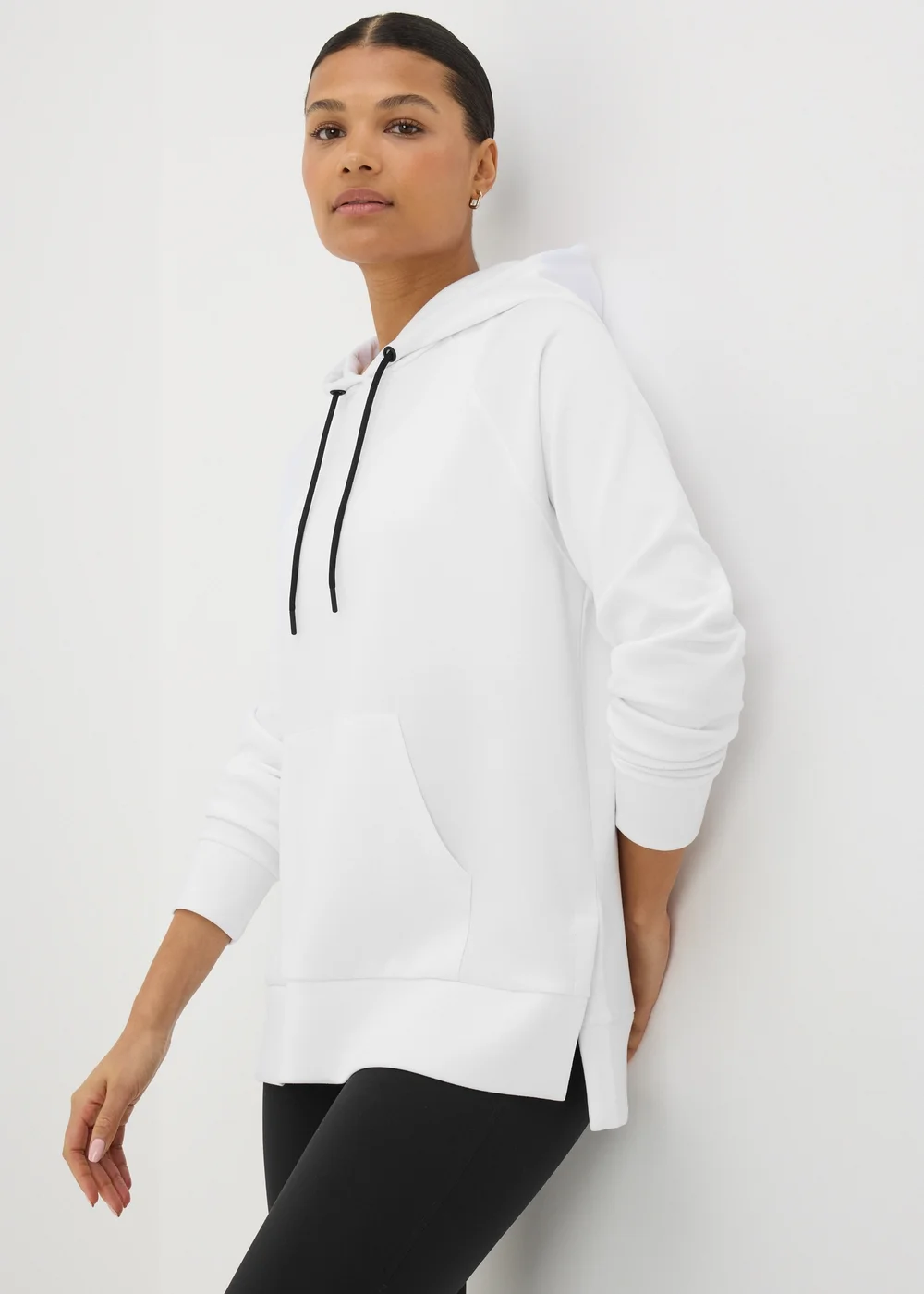 Souluxe White Longline Hoodie - S Image 1