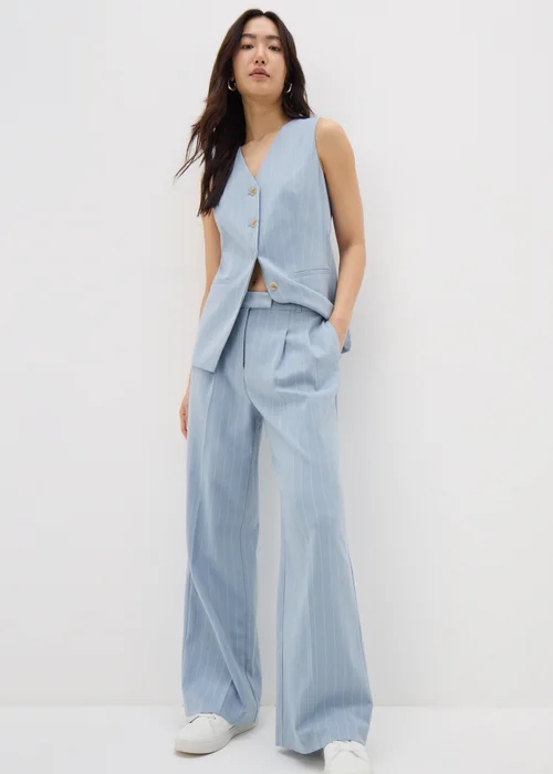 Et Vous Blue Pinstripe Waistcoat - 8 Image 3