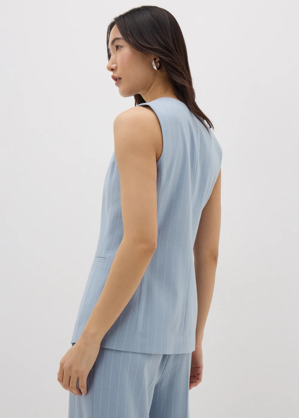 Et Vous Blue Pinstripe Waistcoat - 8 Image 2