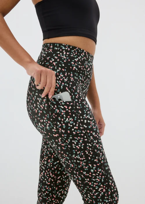 Souluxe Black Multi Dash Pattern Leggings - 8 Image 3