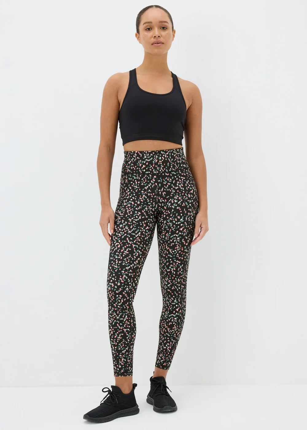 Souluxe Black Multi Dash Pattern Leggings - 8 Image 1