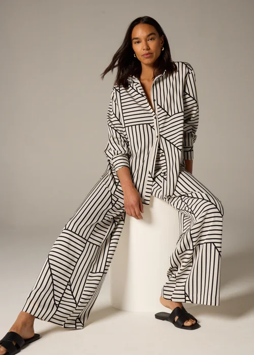 Et Vous Stone Geo Stripe Co Ord Shirt - 8 Image 1