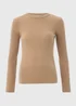 Beige Ribbed Crew Neck Jumper - 8 Image 4