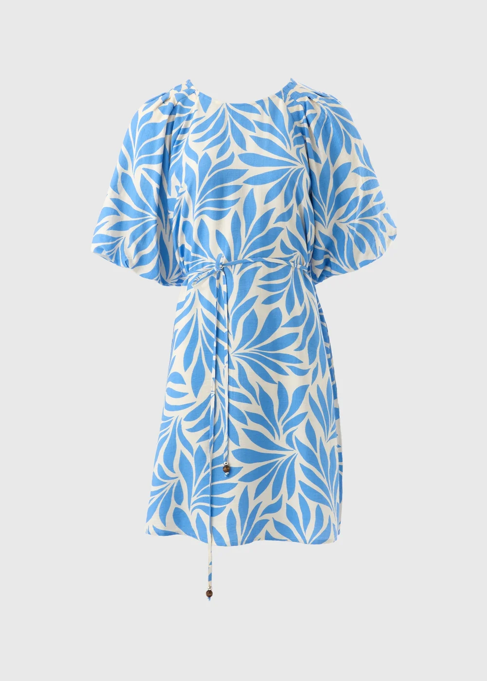 Et Vous Blue Palm Tie Waist Mini Dress - 8 Image 2