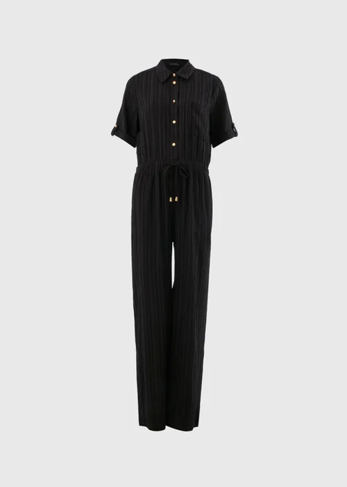 Et Vous Black Textured Pleated Jumpsuit - 8 Image 4