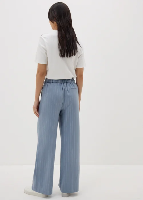 Et Vous Blue Pinstripe Wide Leg Trousers - 8 Image 2