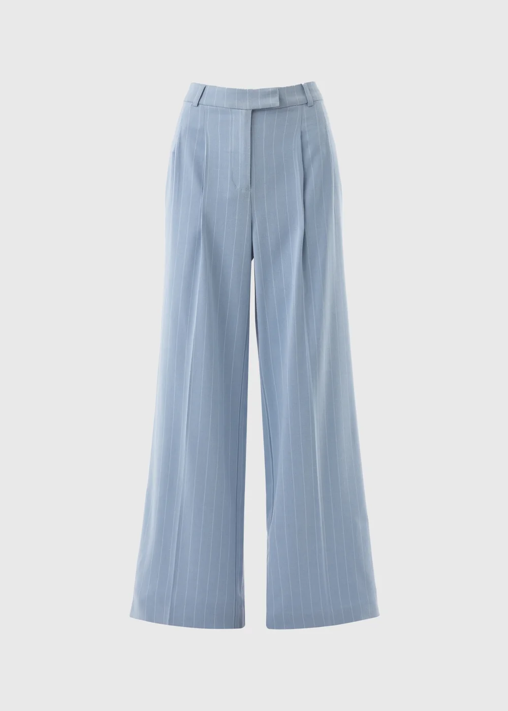 Et Vous Blue Pinstripe Wide Leg Trousers - 8 Image 4