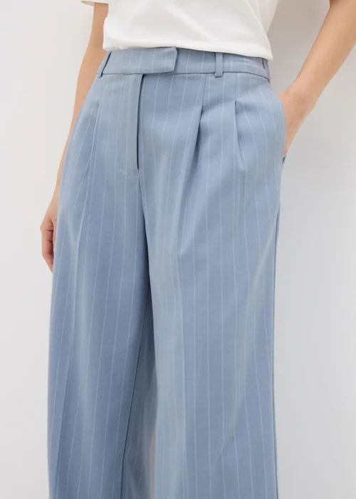 Et Vous Blue Pinstripe Wide Leg Trousers - 8 Image 3