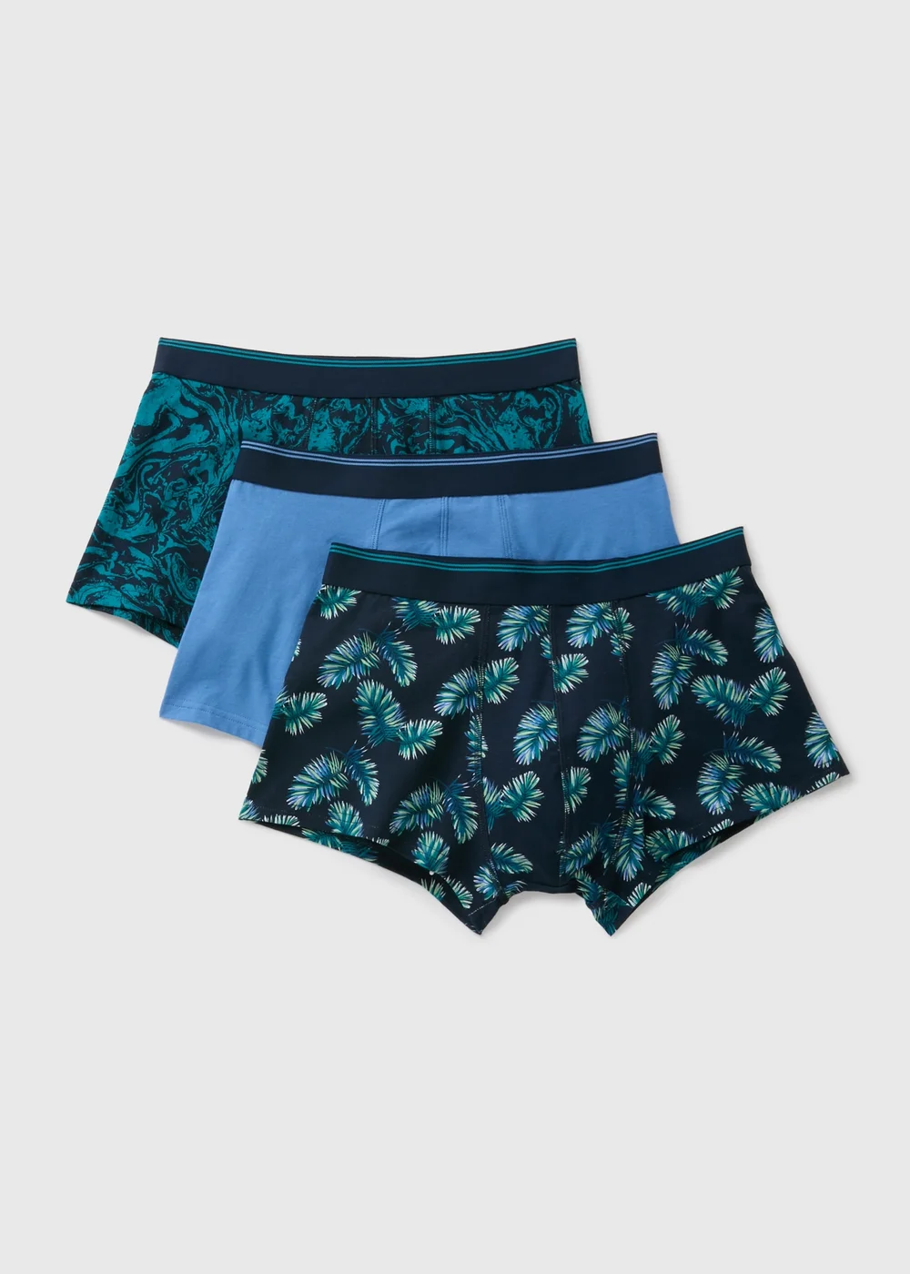 3 Pack Teal Palm Tree Marble Hipsters - S Image 1