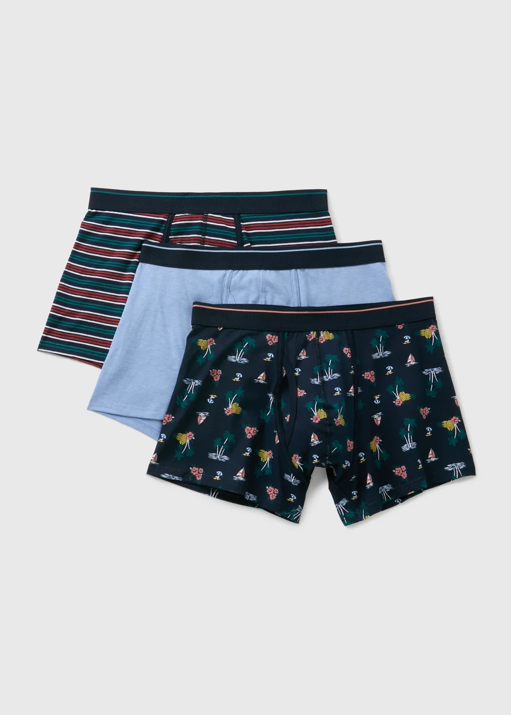 3 Pack Beach Stripe Keyhole Boxers - XS Image 1