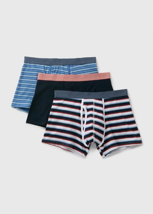 3 Pack Multicolour Stripe Keyhole Boxers - S Image 1