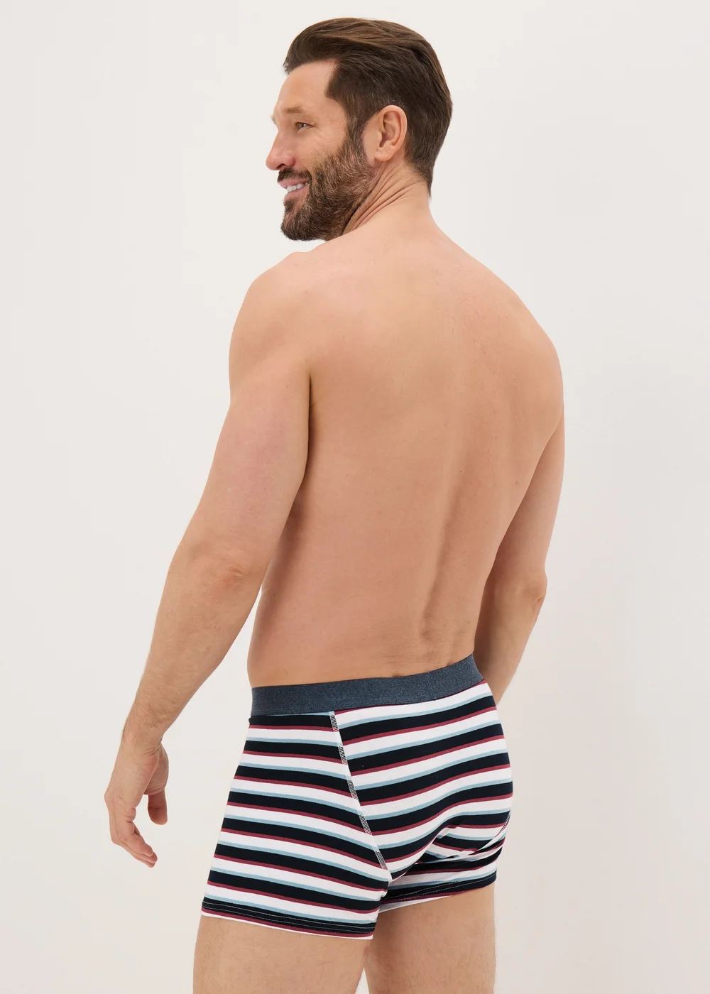 3 Pack Multicolour Stripe Keyhole Boxers - S Image 3