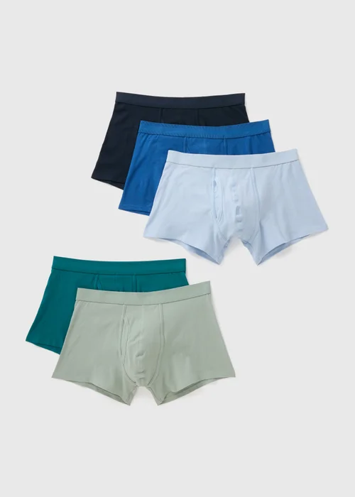 5 Pack Multicolour Plain Keyhole Boxers - S Image 1