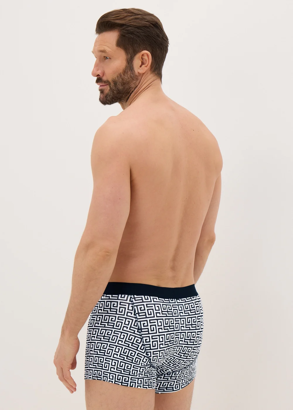 5 Pack Black Mono Geometric Metallic Keyhole Boxers - XS Image 3