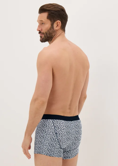 5 Pack Black Mono Geometric Metallic Keyhole Boxers - XS Image 3