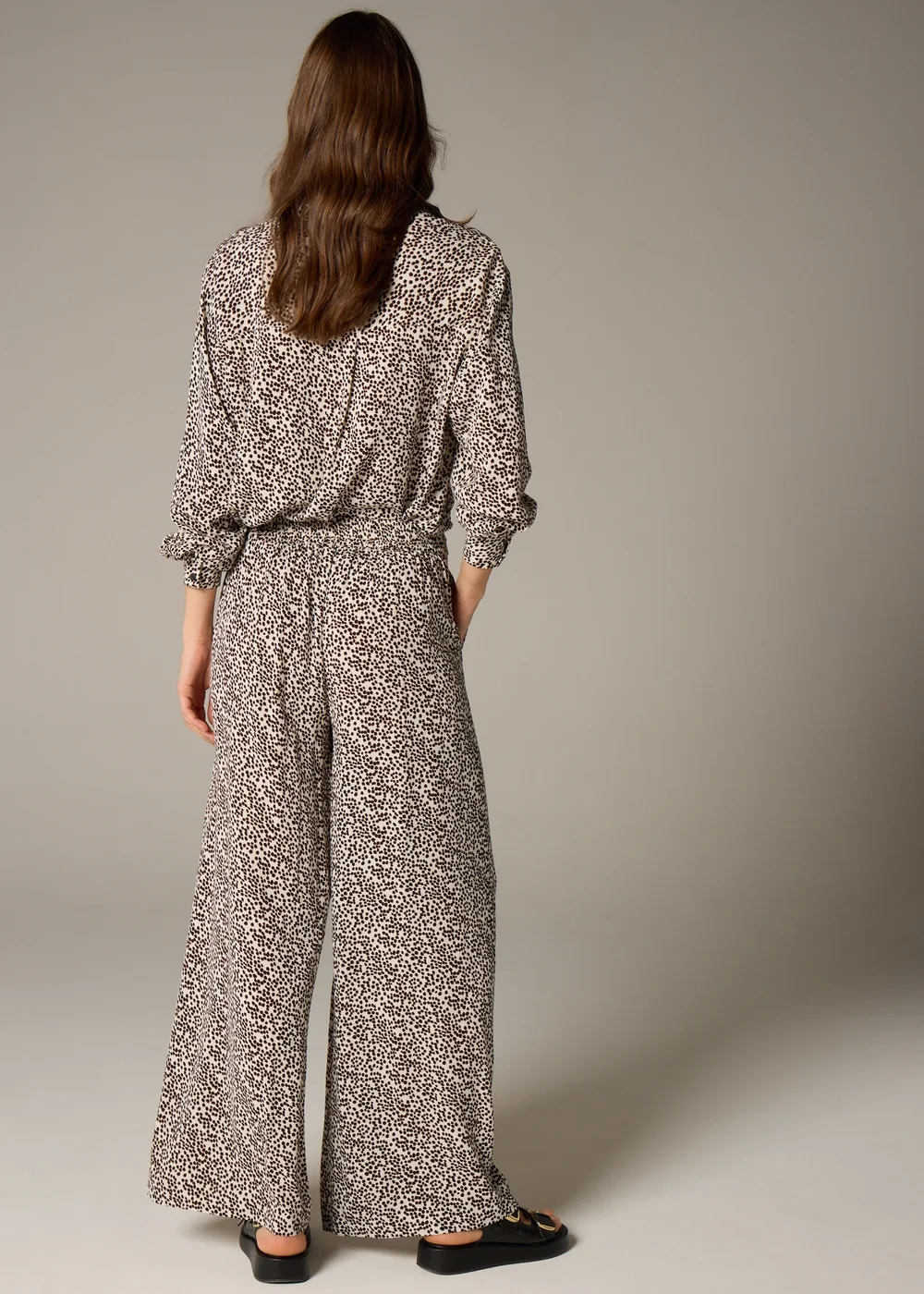 Et Vous Stone Animal Spot Wide Leg Co Ord Trousers - 8 Image 3