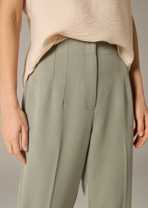 Et Vous Sage Green Tapered Trousers - Size 8 Image 3