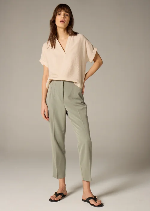 Et Vous Sage Green Tapered Trousers - Size 8 Image 1