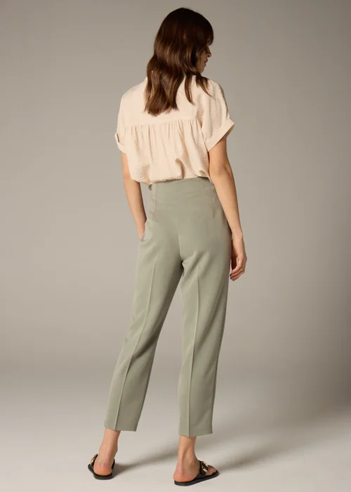 Et Vous Sage Green Tapered Trousers - Size 8 Image 2