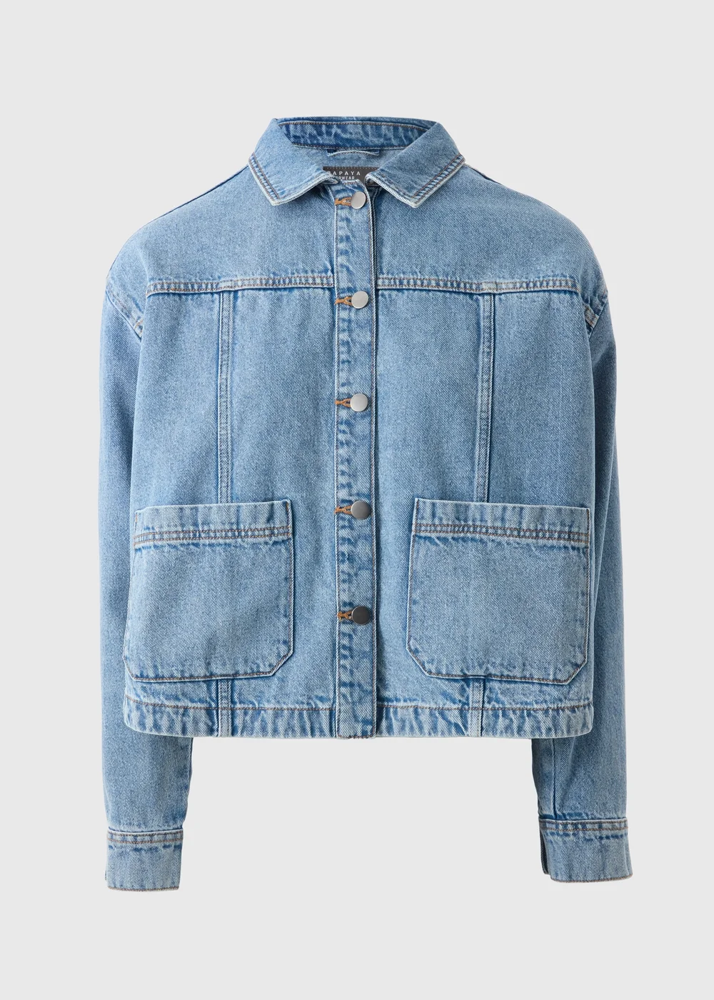 Blue Mid Wash Denim Shacket - S Image 1