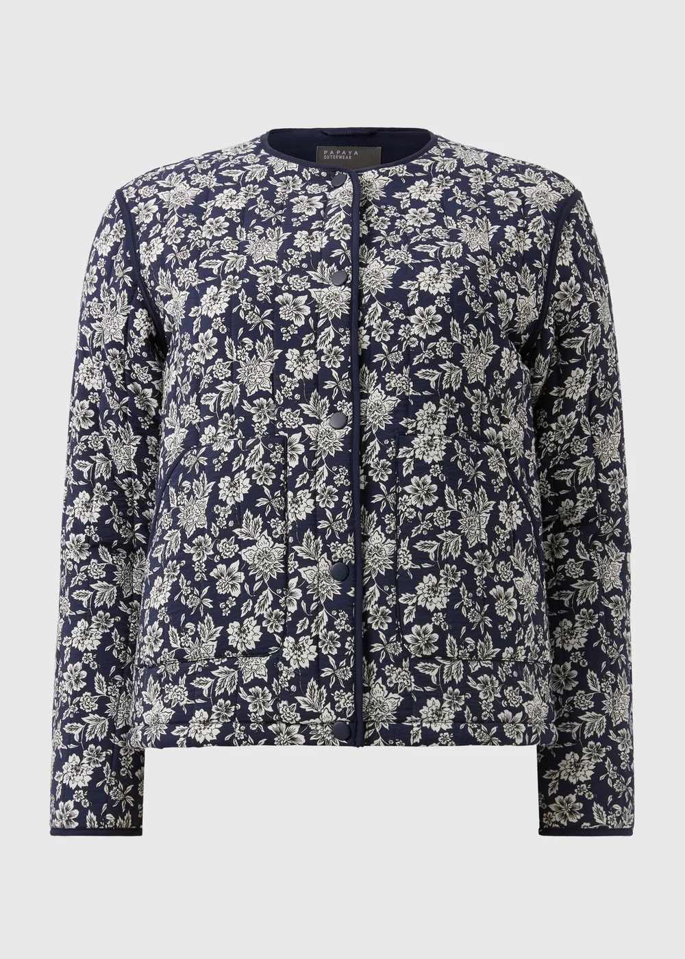 Blue Quilted Floral Jacket - S Image 4