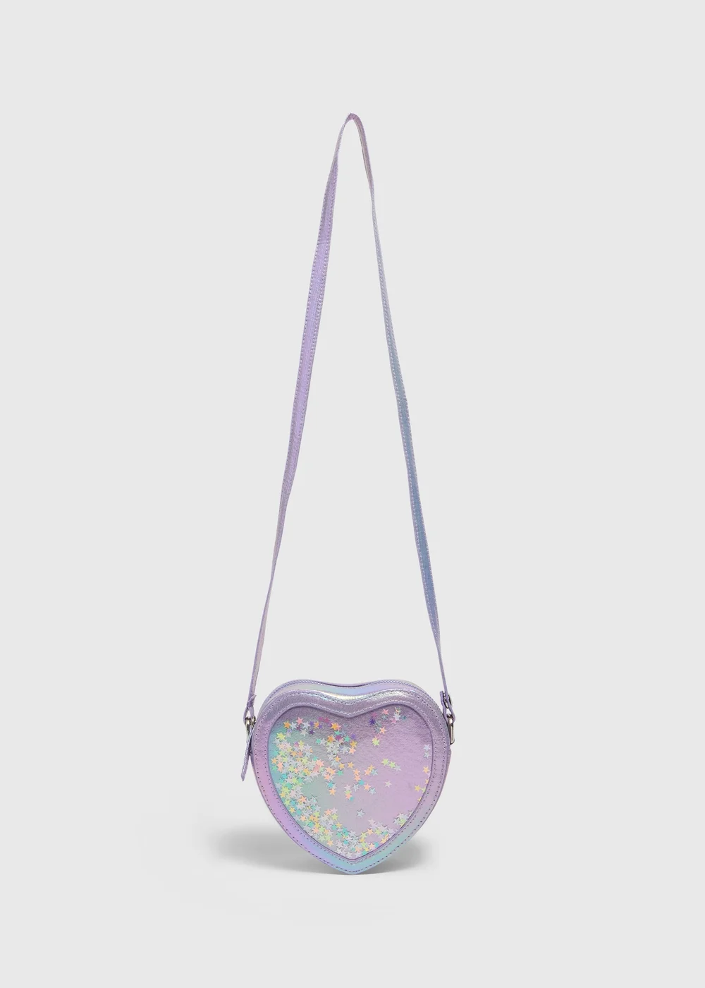 Girls Multicolour Glitter Heart Crossbody Bag - One Size Image 1