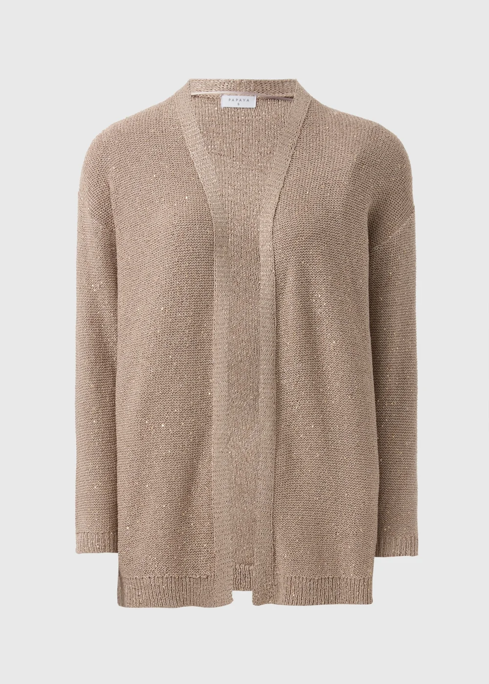 Beige Sequin Longline Cardigan - XS Image 1