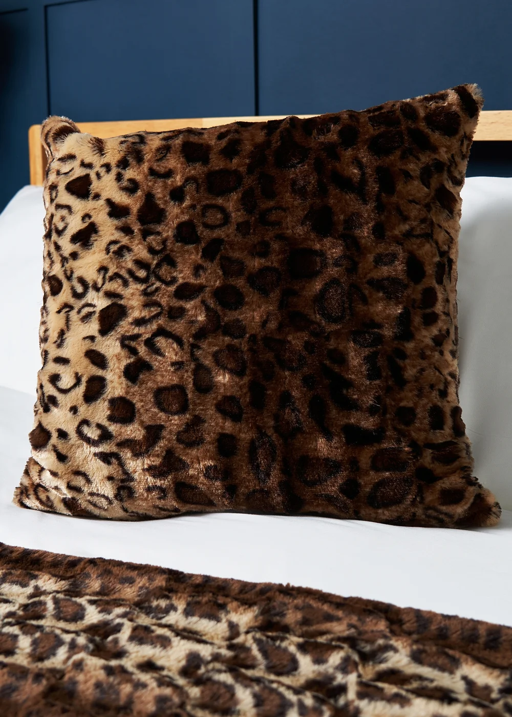 BHS Animal Print Natural Cushion (45x45cm) - 45cm x 45cm Image 1