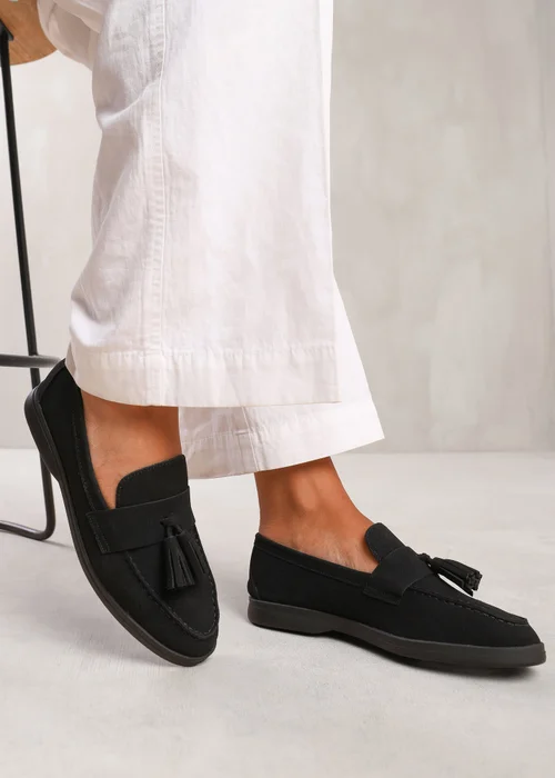 Where's That From Black Kenya Wide Fit Slip On Loafers - 3 Image 3
