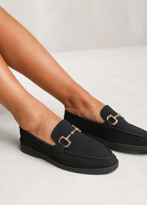 Where's That From Black Faux Suede Italy Slip On Loafers - 3 Image 2