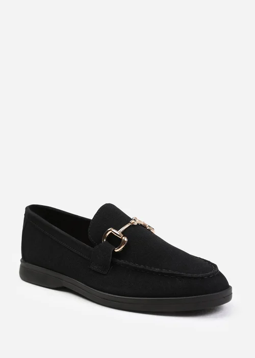 Where's That From Black Faux Suede Italy Slip On Loafers - 3 Image 1