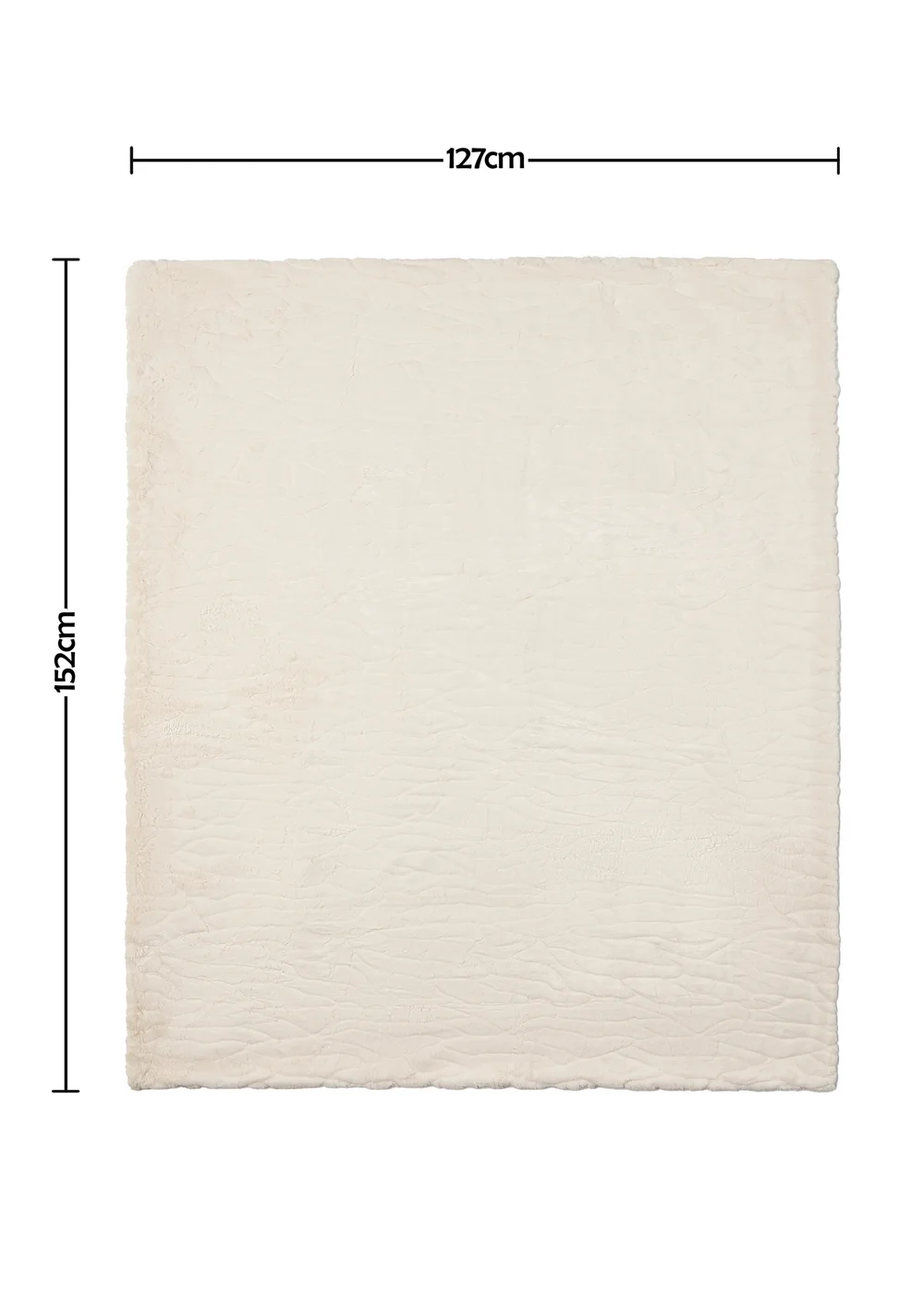 BHS Luxury Embossed Cream Rabbit Faux Fur Throw (127x152cm) - 127cm x 152cm Image 6