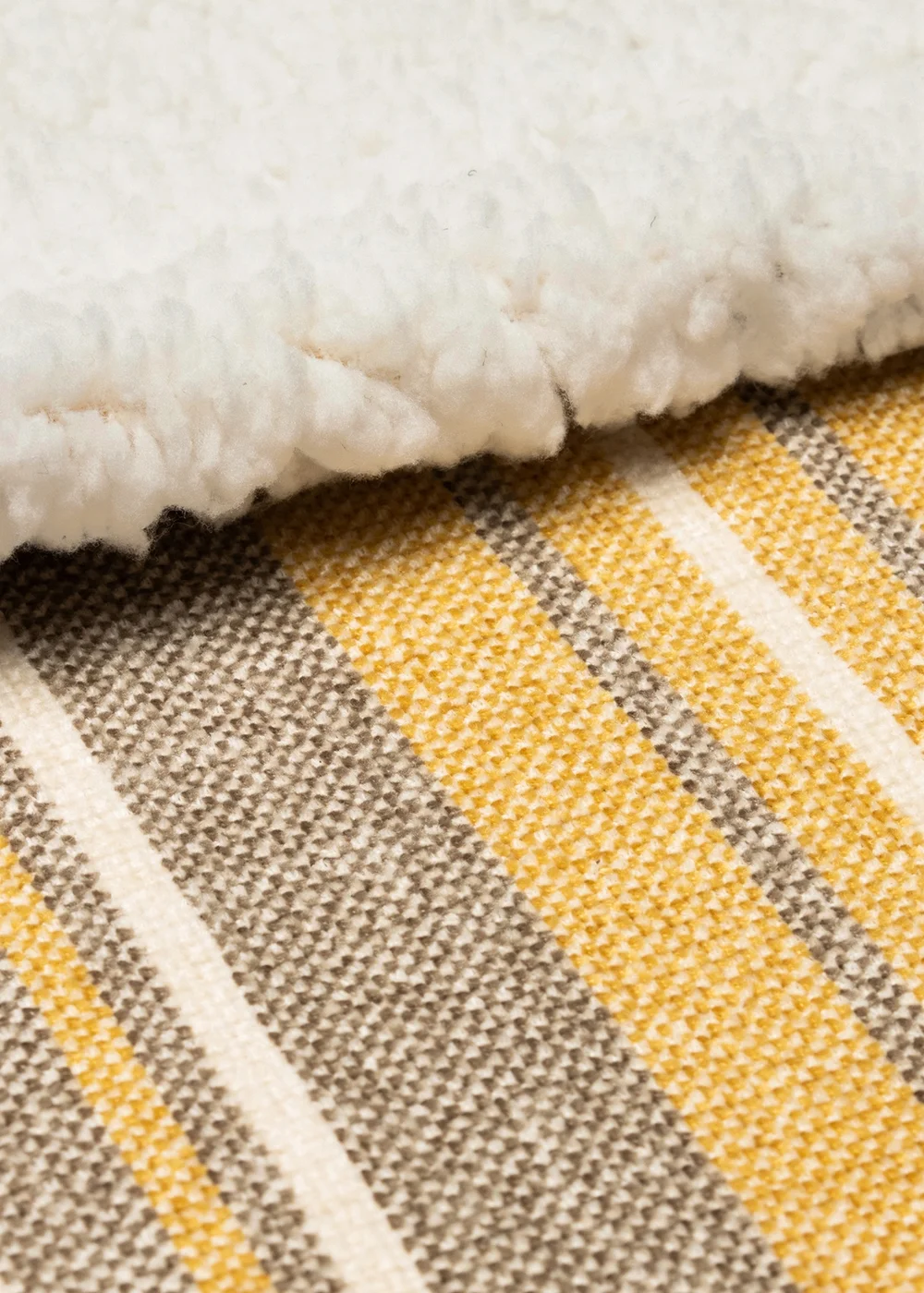 BHS Luxury Warm Ochre Check Throw with Faux-Shearling (130x150cm) - 130cm x 150cm Image 2