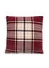 BHS Luxury Warm Red Check Cushion With Faux-Shearling (40x40cm) - 40cm x 40cm Image 3