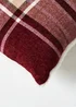 BHS Luxury Warm Red Check Cushion With Faux-Shearling (40x40cm) - 40cm x 40cm Image 2