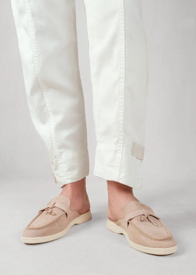 Where's That From Khaki Faux Suede Twilight Flat Slip On Loafers