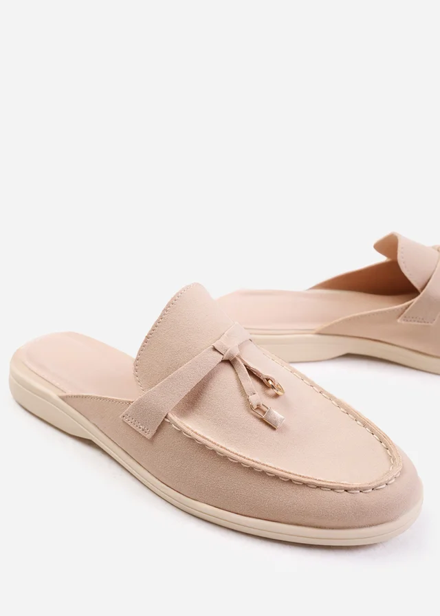 Where's That From Khaki Faux Suede Twilight Flat Slip On Loafers
