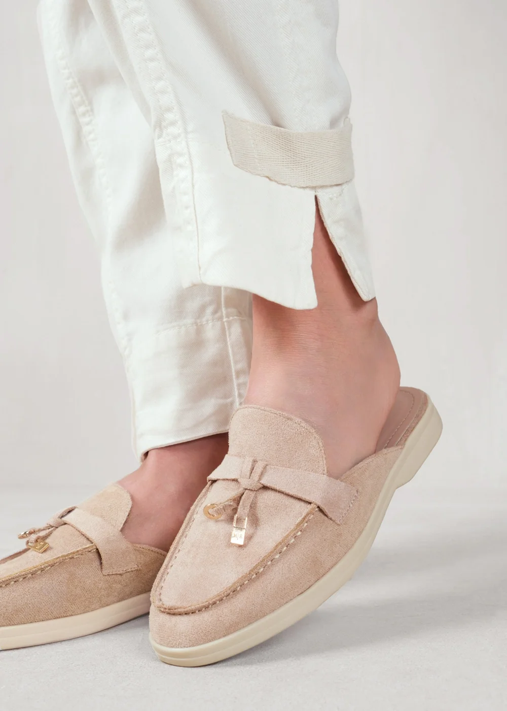 Where's That From Khaki Faux Suede Twilight Flat Slip On Loafers - 6 Image 3