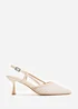 Where's That From Cream Satin Greece Slingback Pointed Toe Heels - Size 7 Image 2