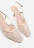 Where's That From Cream Satin Greece Slingback Pointed Toe Heels - Size 7 Image 4