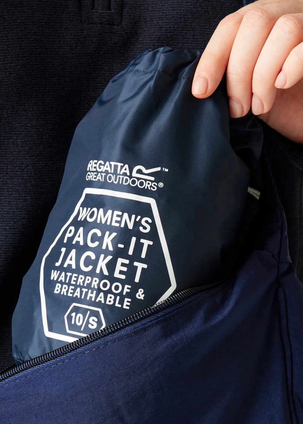 Regatta Dark Blue Pack It III Waterproof Breathable Isolite Jacket - 18 Image 6