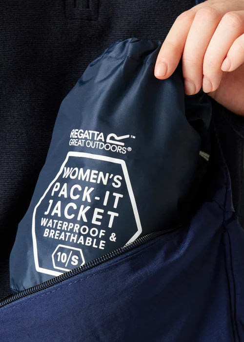 Regatta Dark Blue Pack It III Waterproof Breathable Isolite Jacket - 18 Image 6