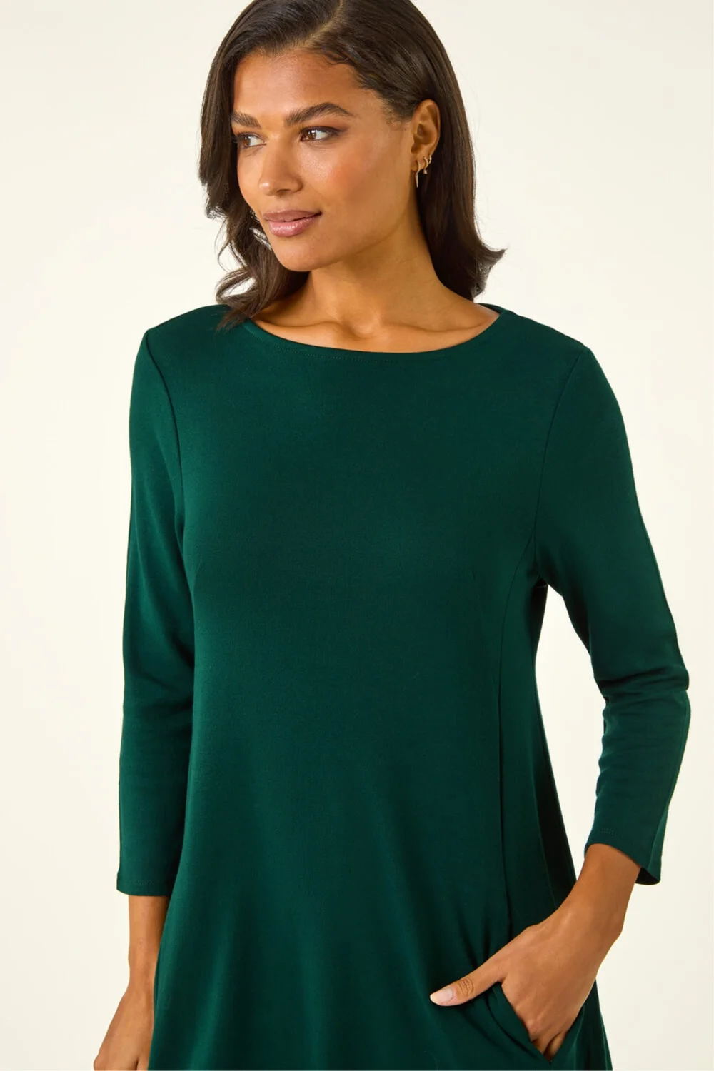 Roman Forest Green A-Line Pocket Detail Swing Dress - 10 | Matalan Roman Forest Green A-Line Pocket Detail Swing Dress - 10 | Matalan