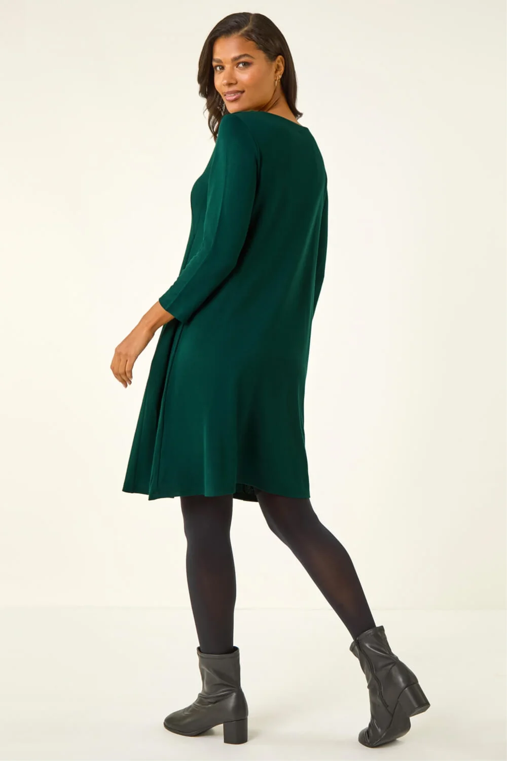 Roman Forest Green A-Line Pocket Detail Swing Dress - 10 | Matalan Roman Forest Green A-Line Pocket Detail Swing Dress - 10 | Matalan