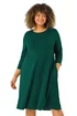 Roman Forest Green Curve Pocket Detail Swing Stretch Dress - 18 Image 2