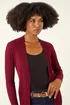 Roman Wine Longline Stretch Ribbed Cardigan - 12 Image 4