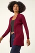 Roman Wine Longline Stretch Ribbed Cardigan - 12 Image 1