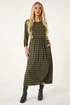Roman Khaki Petite Geometric Spot Midi Dress - 8 Image 2