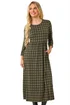 Roman Khaki Petite Geometric Spot Midi Dress - 8 Image 1