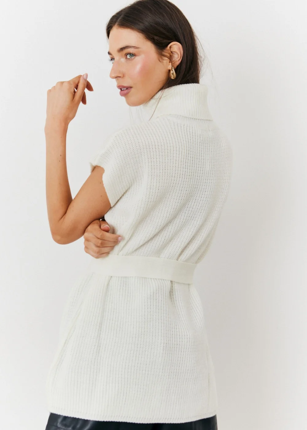 In The Style Cream Belted Knit Jumper - 22-24 Image 3